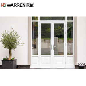 Warren 32x80 French Aluminium Frosted Glass Green Double Prehung Door Wide Exterior