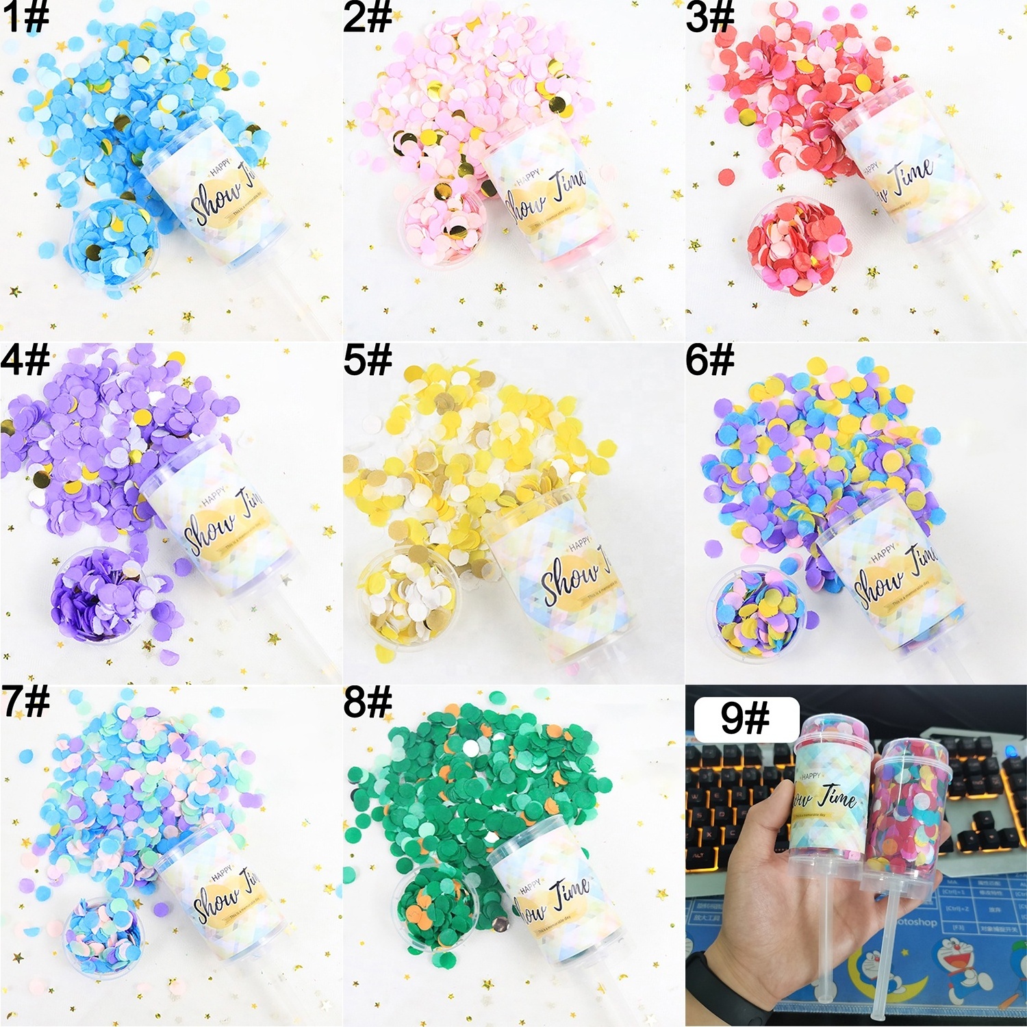 Baby Shower Decoration Party Popper & Spray Confetti Popper Push Pop Wholesale Confetti Cannon Confetti Popper Cannon for Party