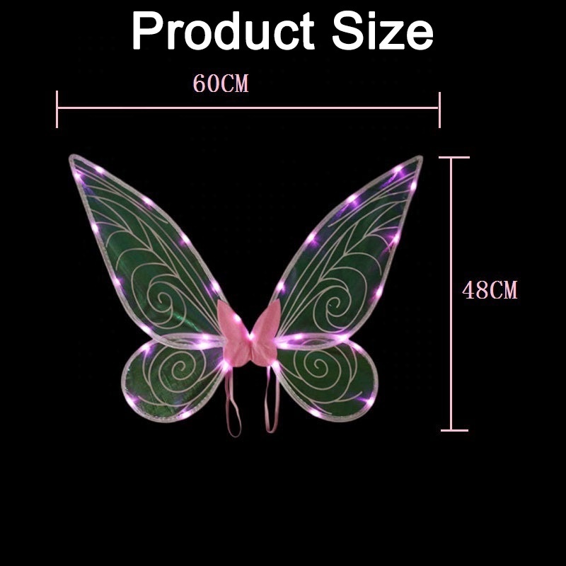 Led Angel Wings Light Up Fairy Wings for Kids LED Butterfly Wings for Girls Women Halloween Costume Dress Up Gifts for Kids