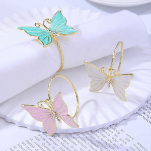 3 Colors Butterfly Napkin Rings Metal Napkin Holder Ring for Table Party Decoration Butterfly Napkin Holders Wedding Party Decor