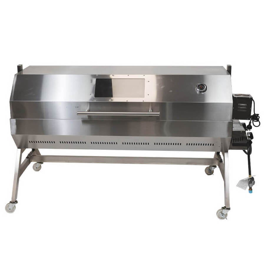 Large gas charcoal pig lamb goat outdoor 1500mm spit roaster stainless steel grill