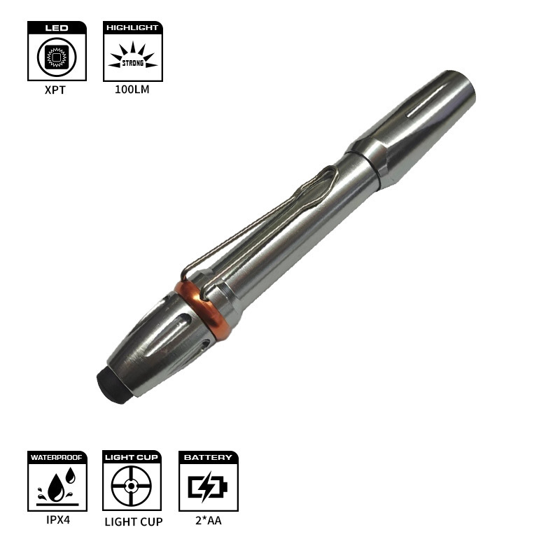 WARSUN Pen UV pencil portable small medical 2*AA Aluminium Alloy Multifunctional flashlight Torch IP44 100lm R089