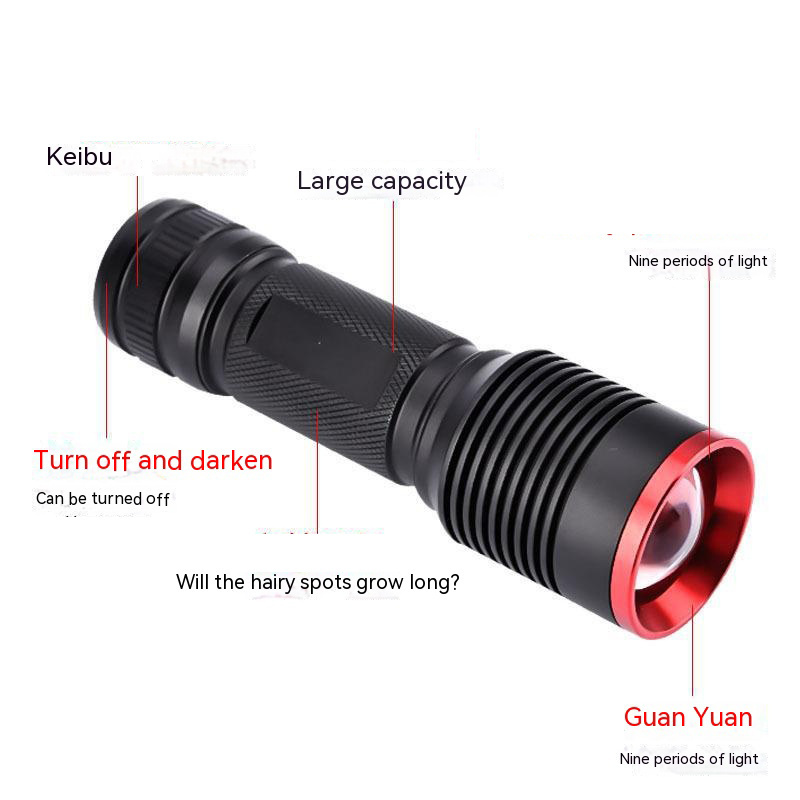 WARSUN Outdoor P55 800Lm IPX5 Camping Bright Torch Ultra Flashlight Tactical Torch Zoomable USB Rechargeable Flashlight