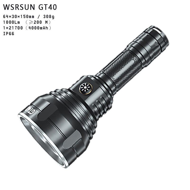 WARSUN 1000Lm GT40 Waterproof IP65 Strong Flash Light LED Flashlight Torches Rechargeable Type-C Flashlights