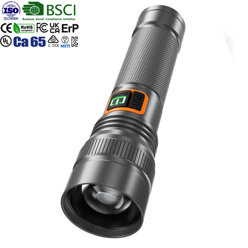 WARSUN Outdoor A50 600Lm IPX5 High Power 8Watt LED Torch Heavy Duty Outdoor Torch Zoom Flashlight led With Type-C Fast Charing