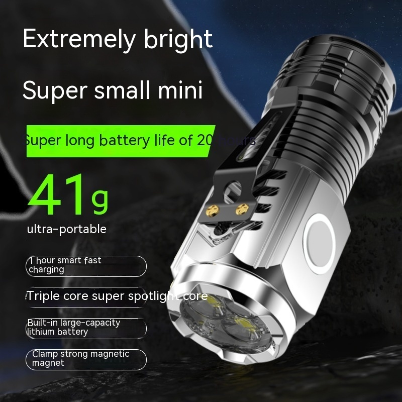 New Hot Sale R300-1 Mini Promotion Gift Cheap Aluminum Pocket clip 1200Lm Super Bright flashlight 2000mAH rechargeable torch led