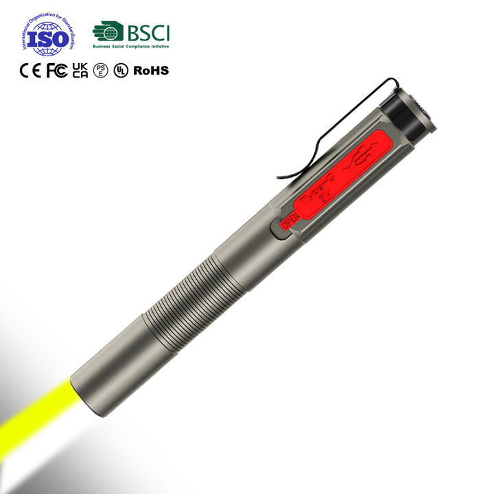 WARSUN DT004 Outdoor Camping Multifunctional LED Light Pen Dual light source Rechargeable Type-C Medical Pen with Led Light