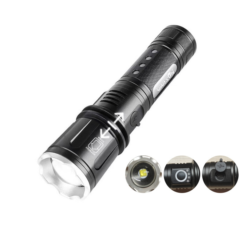 WARSUN XD70 Multifunction Outdoor Emergency P70 4500mAh Rechargeable 800lumen Zoom Type Long Shot Glaring Led Flashlight