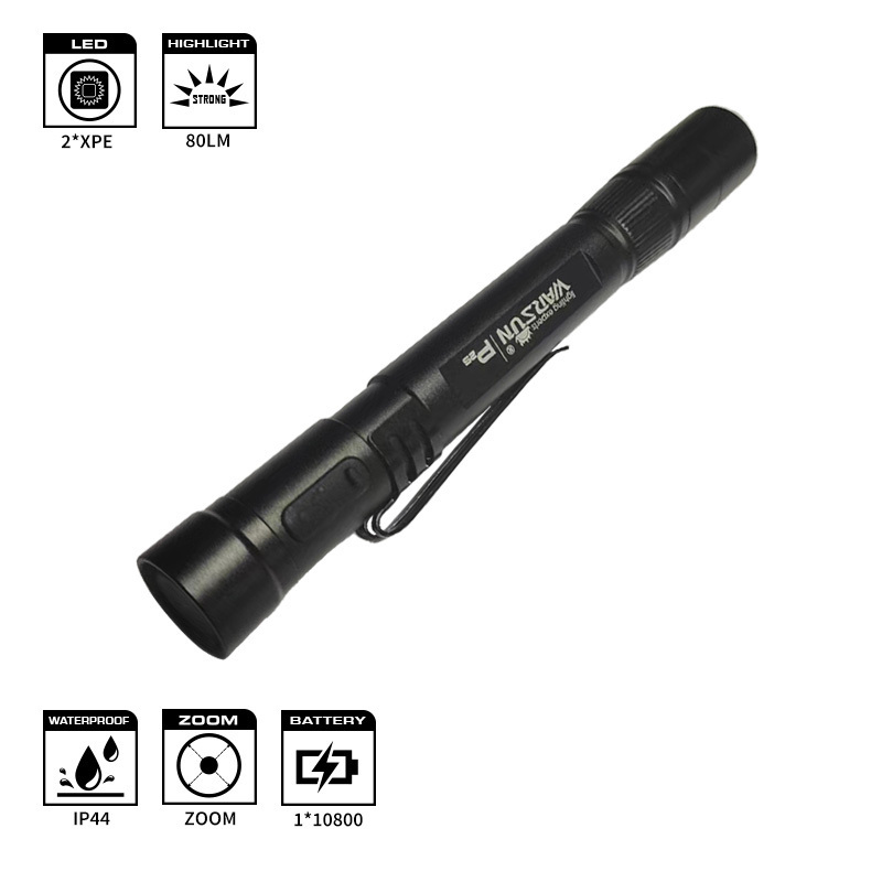 WARSUN Pen UV dual light source pencil portable medical type-c Aluminium Alloy Multifunctional flashlight IP44 80lm p2s