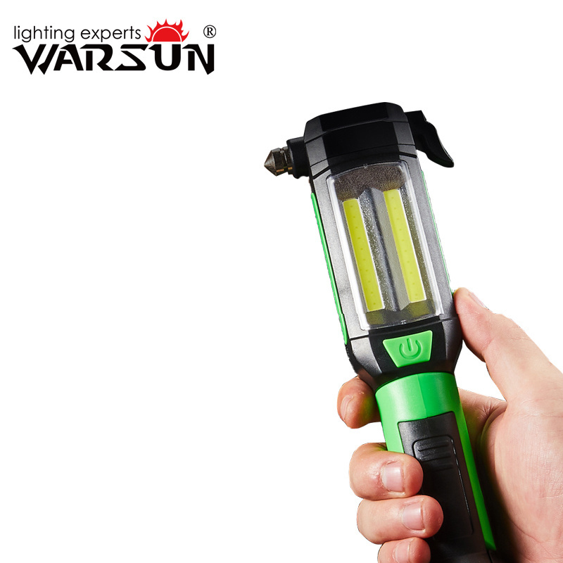 WARSUN Outdoor 8829 300Lm Multi-purpose COB LED Dual light sources Waterproof IPX4 2000mAH Rechargeable magnetic Hook WorkLight