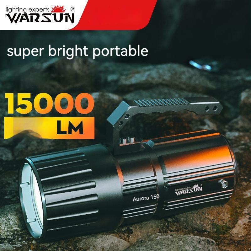 Warsun JG150 long shot Powerful High 15000 Lumens waterproof IP56 Rechargeable power bank Aluminium Outdoor Flashlight