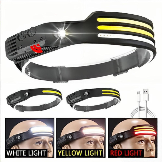 Warsun LX2000 High Power 1200 lumen Wireless Smart Sensing head torch light USB Rechargeable COB Professional working headlight