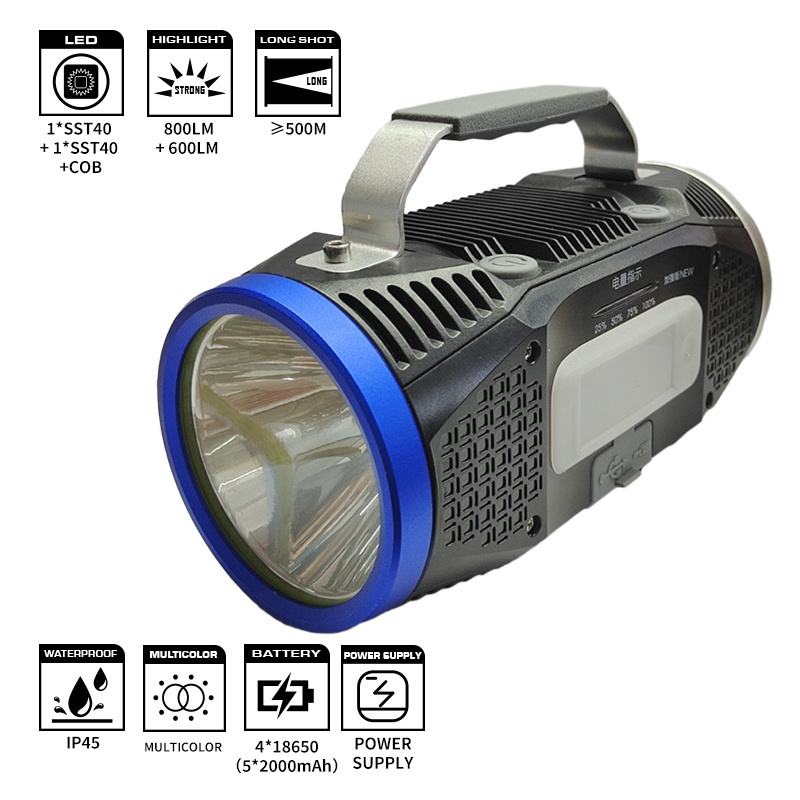 Warsun Lithium Battery Multifunctional Double Head Searchlight Led Search Light For Hunting