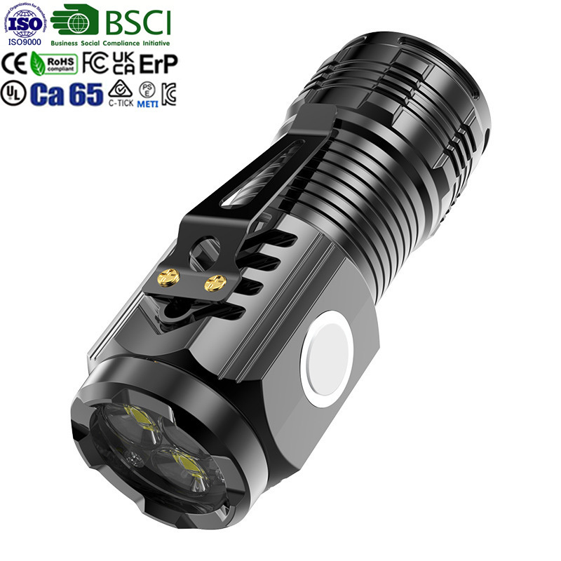 New Hot Sale R300-1 Mini Promotion Gift Cheap Aluminum Pocket clip 1200Lm Super Bright flashlight 2000mAH rechargeable torch led