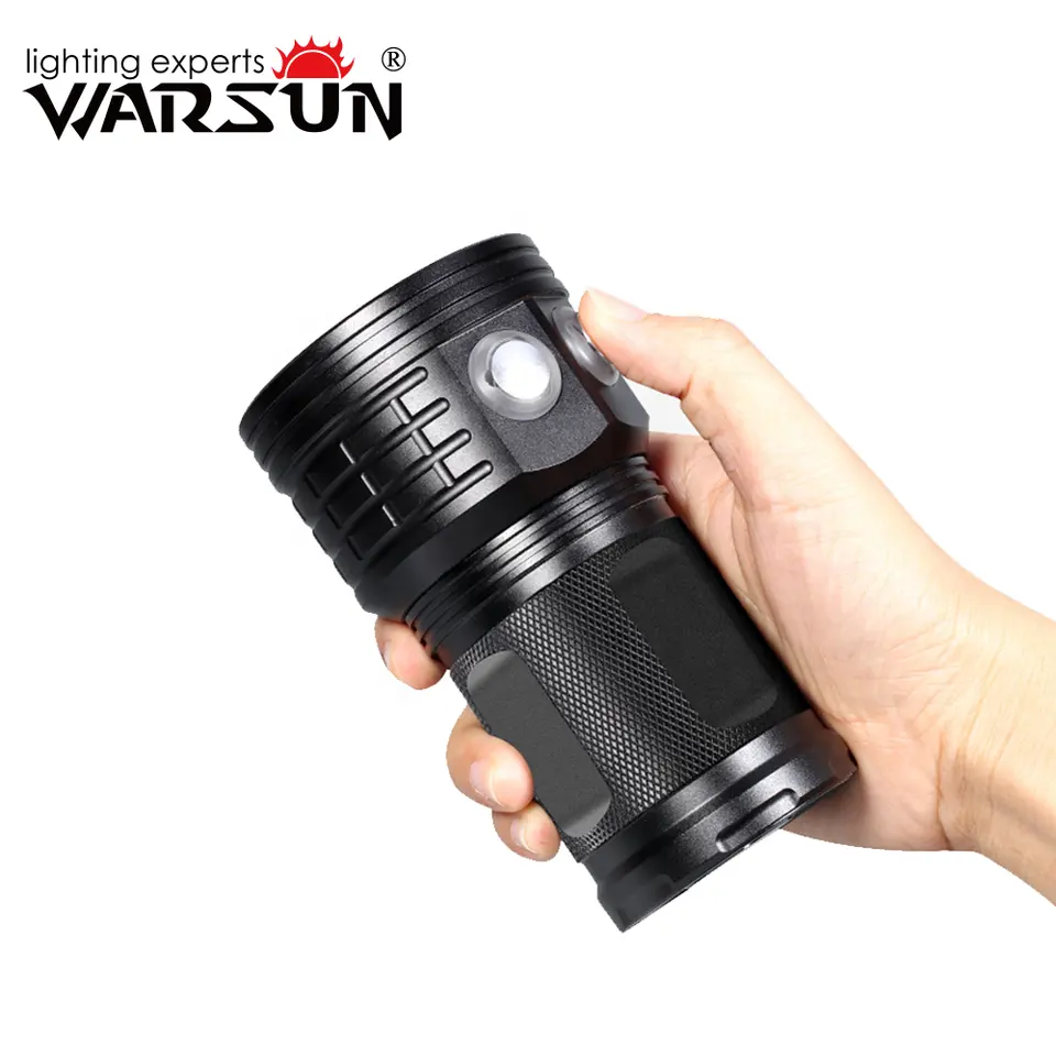 Warsun Outdoor IP68 9000Lm Torch Light 8000mAh Endurance 40 Hour Aluminium Alloy Diving Led Flashlight