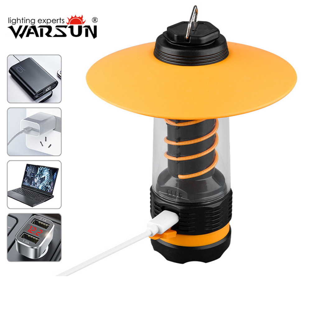 Warsun New Rechargeable Lantern Camping Light Lamp with Hanging Retro LED Camp Lighting