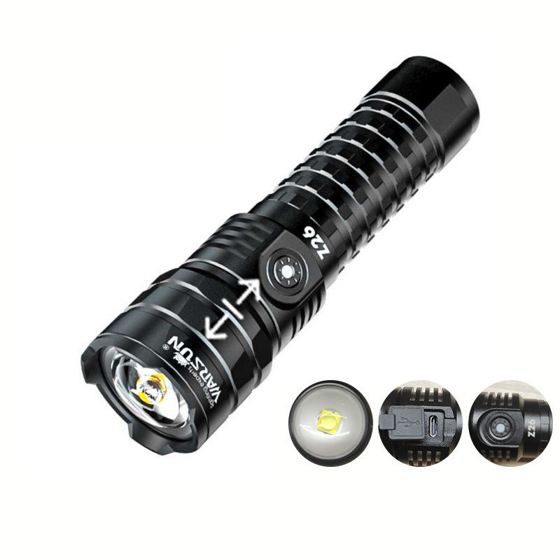 Warsun Z26 Zoomable Multifunctional brightness high 1000 lumen Torch IPX5 waterproof Portable Rechargeable Aluminum Flashlight