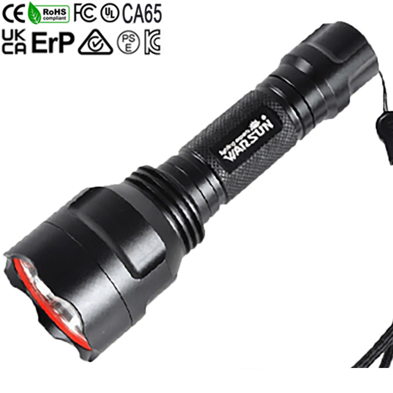 WARSUN Outdoor IPX6 Waterproof Rechargeable and Dry Battery Multifunctional Tactical Flashlight