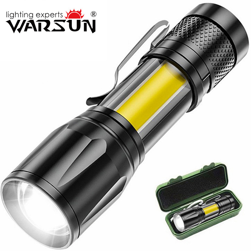 Warsun 511 Multifunctional high lumen 300Lm  IPX4 waterproof portable torch pen clip Rechargeable Key chain zoomable Flashlight