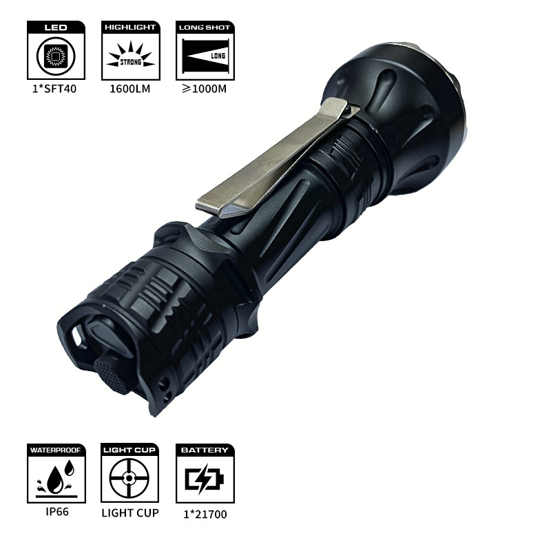 Warsun TC1 High Series 2000Lm Long Range light Torch IPX6 Led Laser Aluminum tactical outdoor zoom IP66 Rechargeable Flashlight