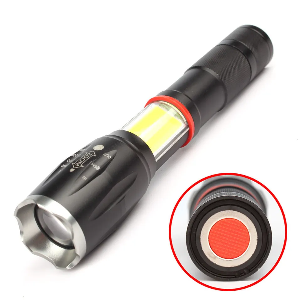 Warsun Outdoor IPX4 500Lm  Long Endurance 8 Hour Zoom Rechargeable Flashlight with Dry Battery Function