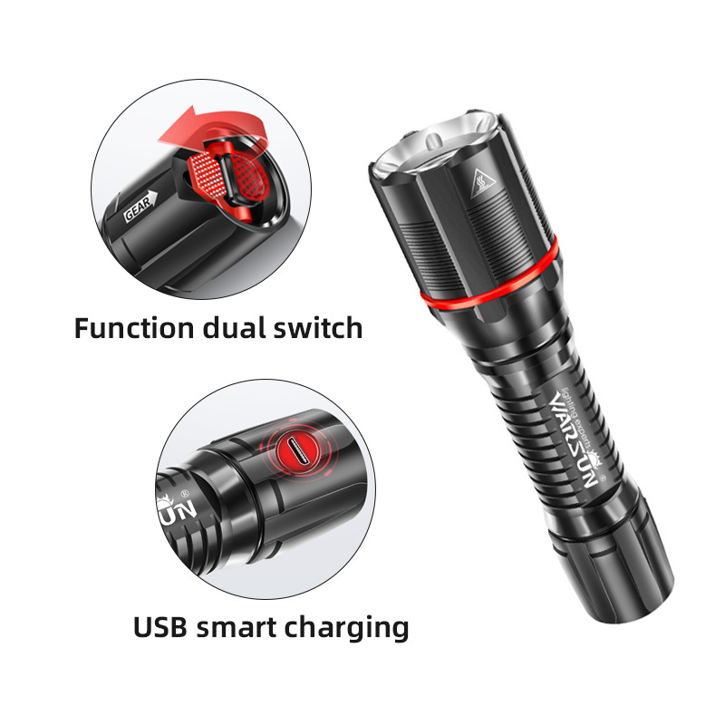 Warsun A500 Multifunction 1200 lumen Tactical High Powerful Professional tactical P70 Long Range Led Torch Light Flashlight