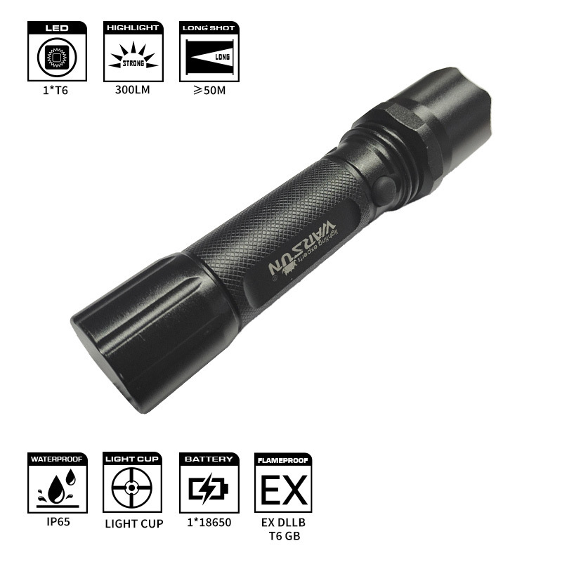 WARSUN BL-8 Explosion-proof standard safe IP65 LED Rechargeable Torch High quality 400 lumen light cup outdoor flashlight