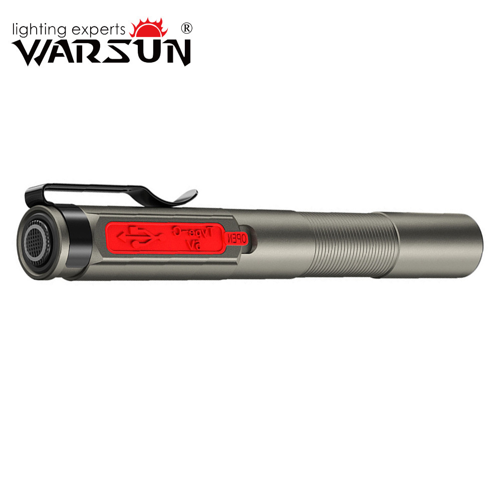 WARSUN DT004 Outdoor Camping Multifunctional LED Light Pen Dual light source Rechargeable Type-C Medical Pen with Led Light