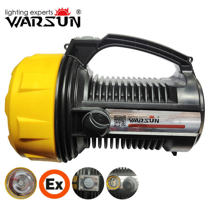 WARSUN Outdoor 600 Lumen M-USB  Explosion-proof Rechargeable Portable Led Waterproof Searchlight For Camping