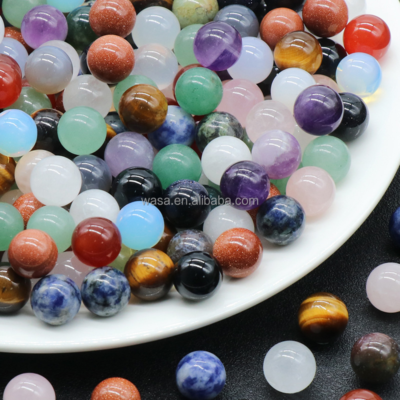 Wholesale 10mm Various Gemstone Sphere Crystals Healing Stones Small Clear Rose Quartz Crystal Ball Mini Amethyst Ball