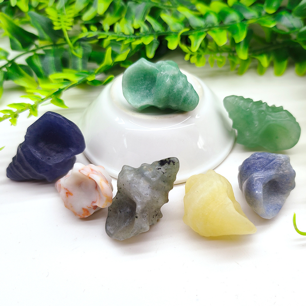 Crystal Crafts Wholesale Natural Gemstone Carving Quartz Healing Stones Conch Crystal Carving