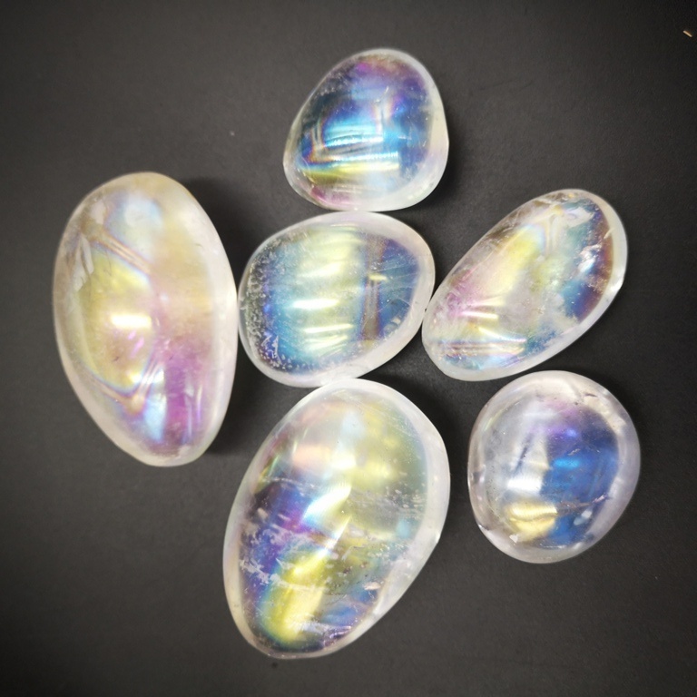 Wholesale Natural Healing Rainbow Angel White Aura Quartz Crystals Spirit Stones