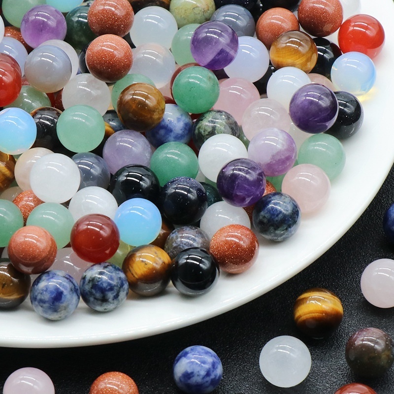 Wholesale 10mm Various Gemstone Sphere Crystals Healing Stones Small Clear Rose Quartz Crystal Ball Mini Amethyst Ball