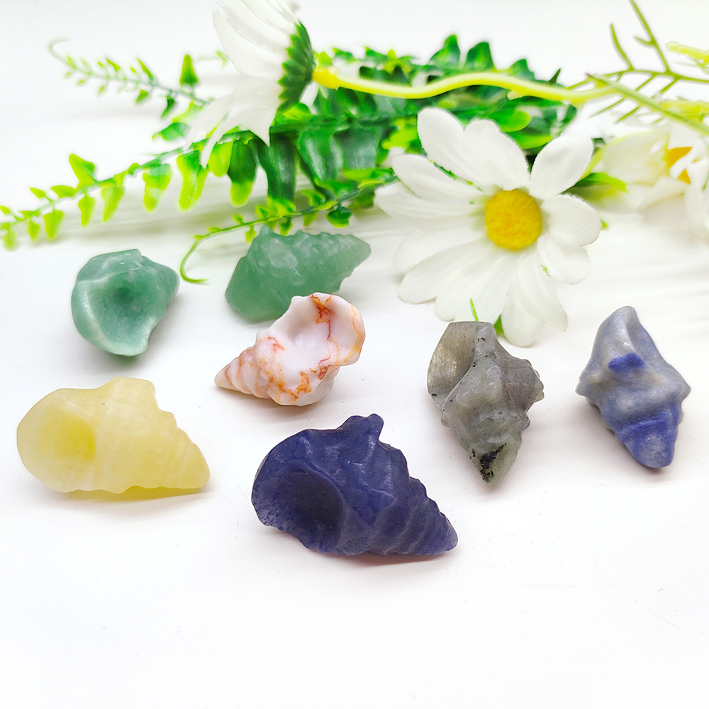 Crystal Crafts Wholesale Natural Gemstone Carving Quartz Healing Stones Conch Crystal Carving