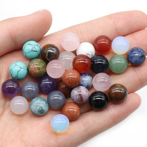 Wholesale 10mm Various Gemstone Sphere Crystals Healing Stones Small Clear Rose Quartz Crystal Ball Mini Amethyst Ball