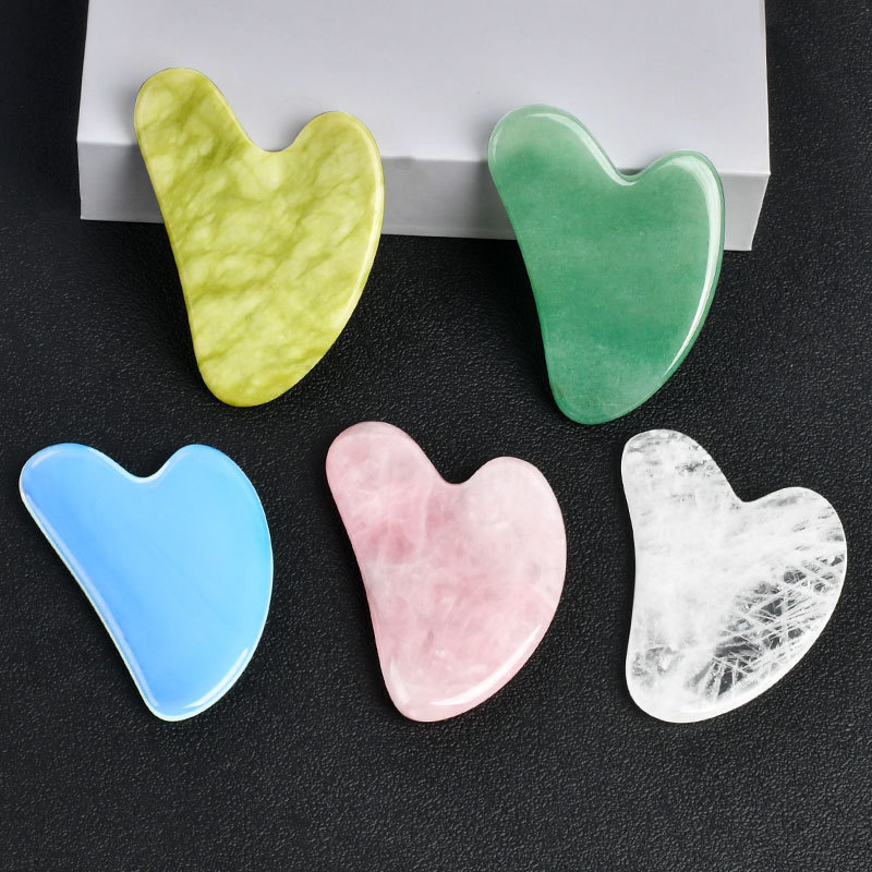 Wholesale Natural Healing Crystal Jade Scraping Board Face Beauty Quartz Gemstone Massager