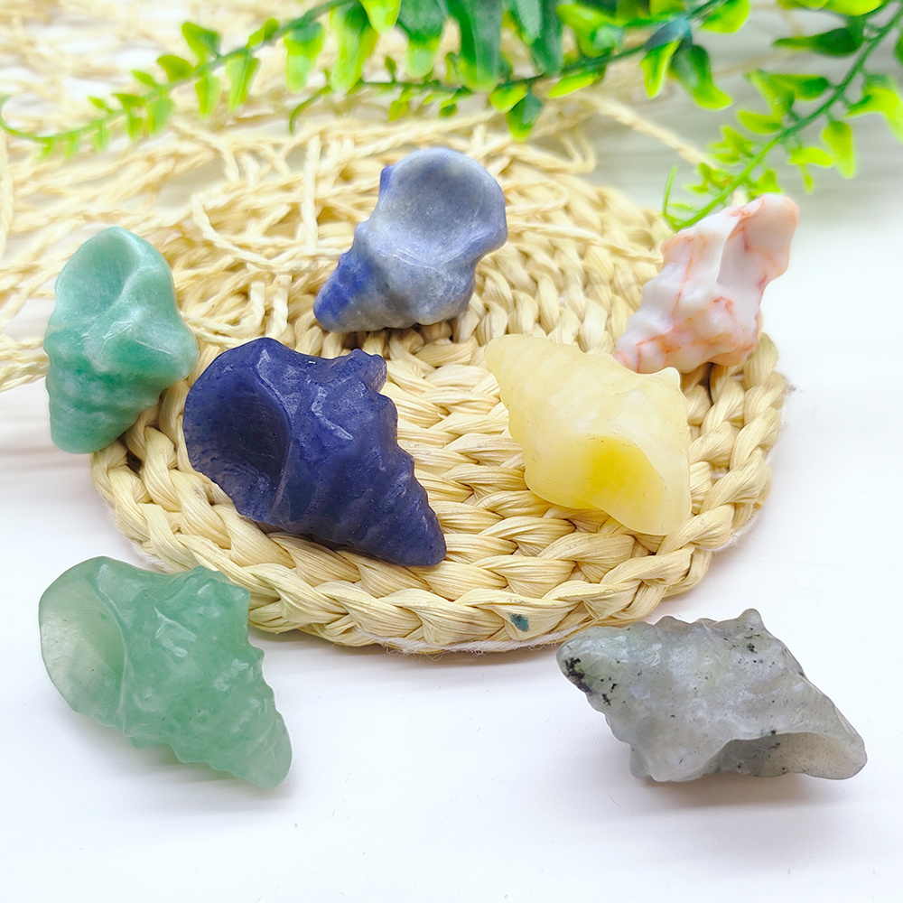 Crystal Crafts Wholesale Natural Gemstone Carving Quartz Healing Stones Conch Crystal Carving