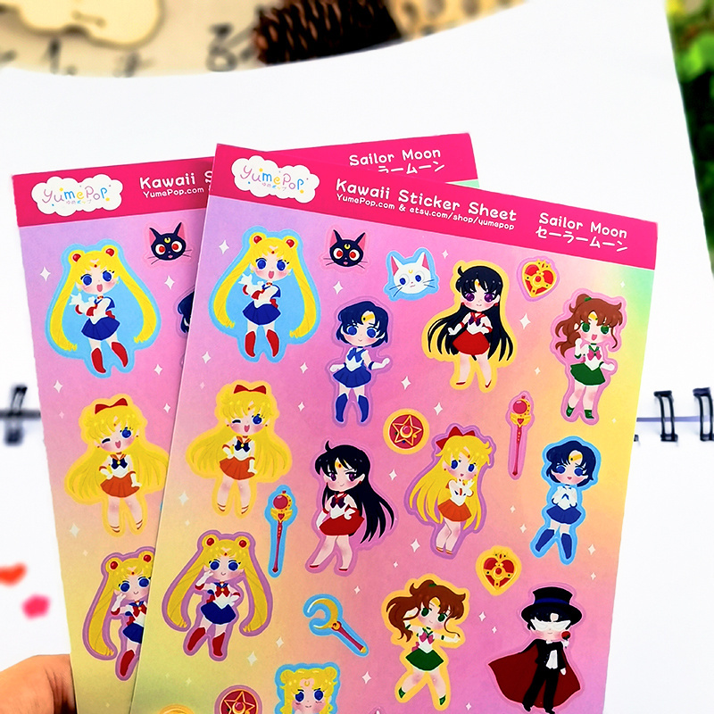 Supplier kiss cut custom printed kawaii vinyl sticker sheets