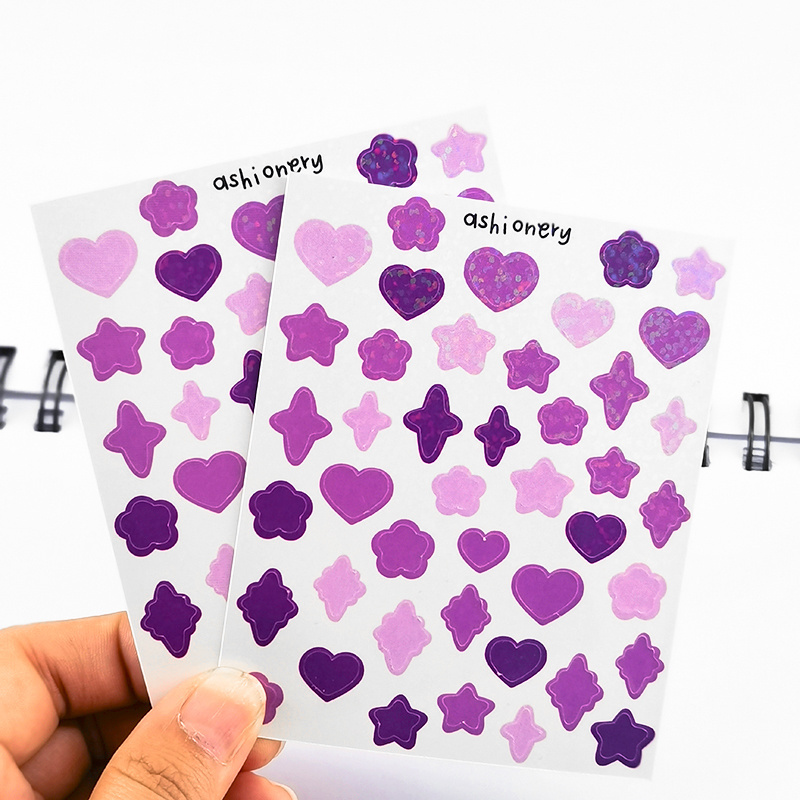 Supplier kiss cut custom printed kawaii vinyl sticker sheets