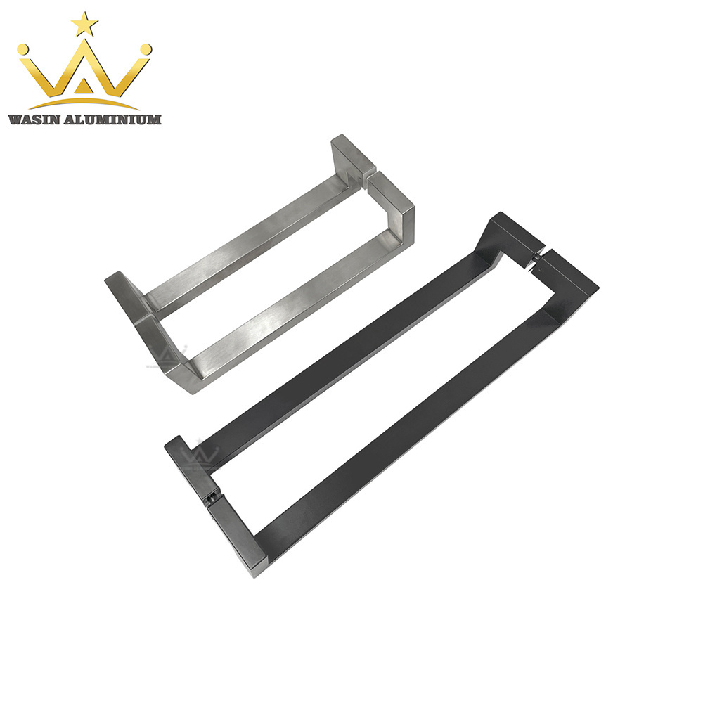 Modern Stainless Steel Double Side Front Gate Grip Lever Matt Black Square Pipe Glass Doors Pull Handles