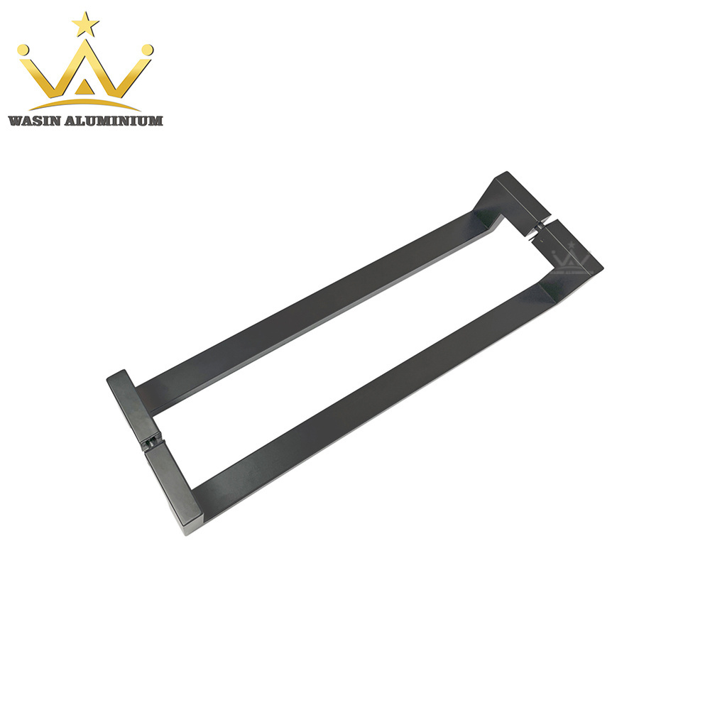 Modern Stainless Steel Double Side Front Gate Grip Lever Matt Black Square Pipe Glass Doors Pull Handles