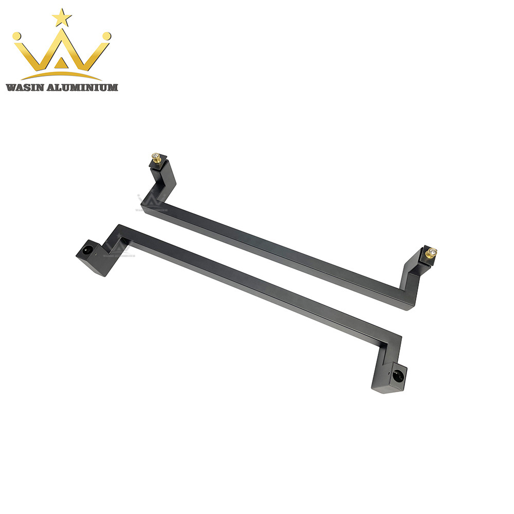 Modern Stainless Steel Double Side Front Gate Grip Lever Matt Black Square Pipe Glass Doors Pull Handles