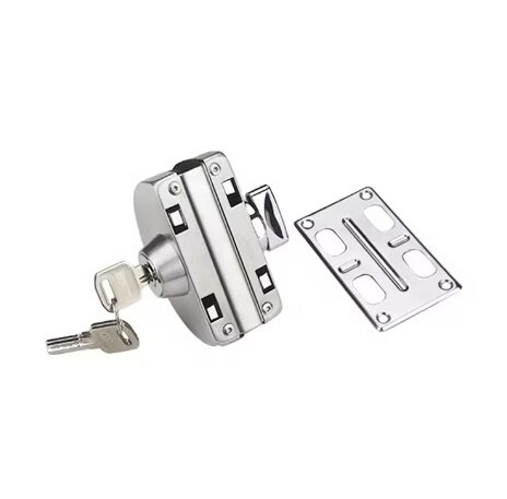 Glass door latch fittings Cylinder glass door locks Glass door security locks