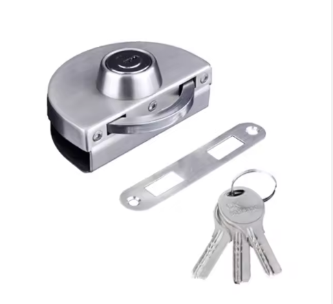 Glass door latch fittings Cylinder glass door locks Glass door security locks