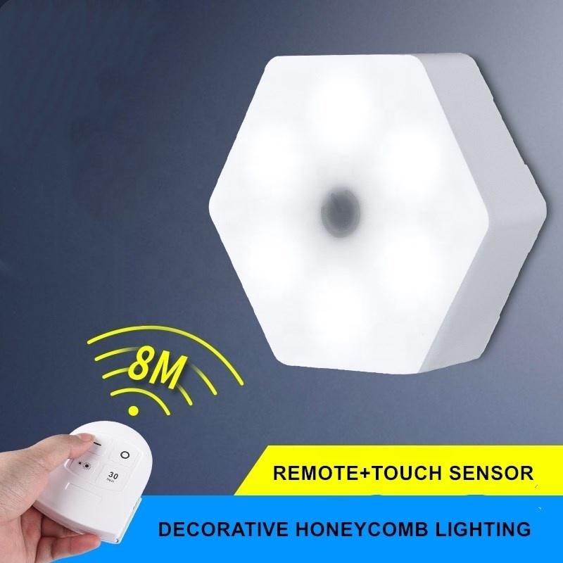 2021 Hottest 3/6Pack DIY Modular Smart Touch Sensitive Light Hexagonal Quantum LED Wall Geometry Assembly Honeycomb Night Light