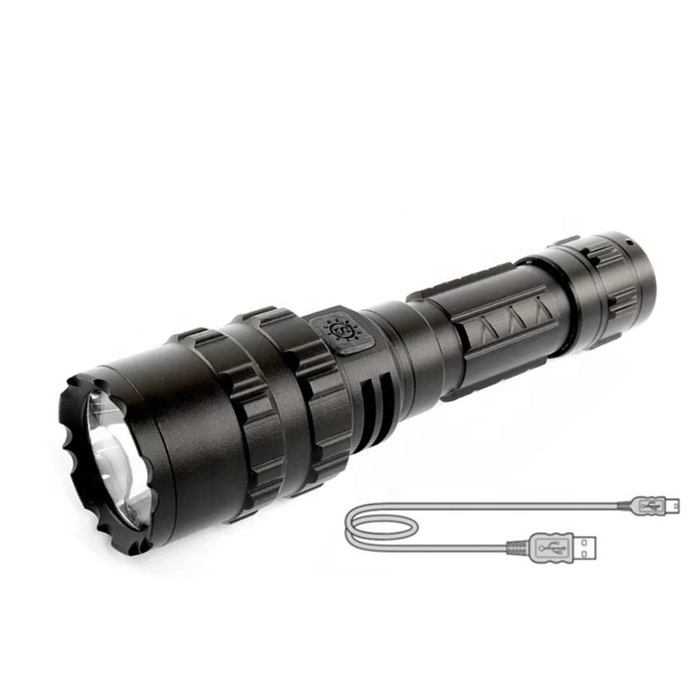 Professional durable tough T6 10W husky led torch light USB rechargeable long range outdoor flashlight for camping