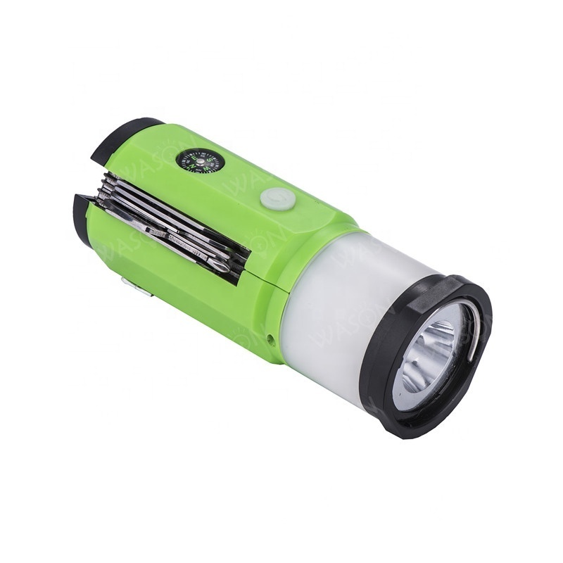 Wason Multifunction Tools Led Camping Light Outdoor Rechargeable Survival Led Lantern With Knife Compass And Screw Driver