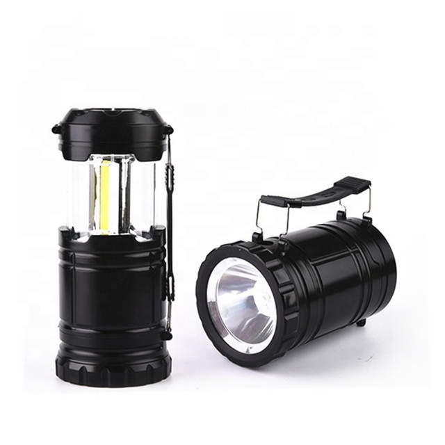 Reliable supplier quality assured AA type ABS 3*COB pop up collapsible outdoor camping light with bottom flashlight torch