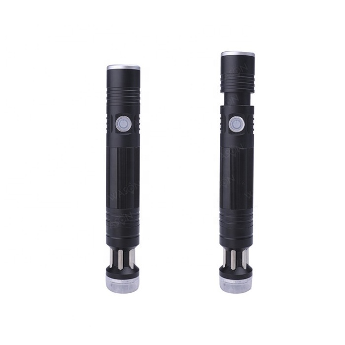 Wason Multifunction Rechargeable Aluminum Alloy Tool Led Torch Light With Screw Driver Set