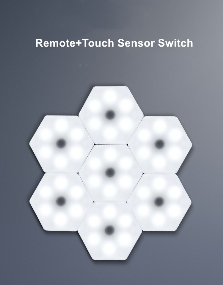 2021 Hottest 3/6Pack DIY Modular Smart Touch Sensitive Light Hexagonal Quantum LED Wall Geometry Assembly Honeycomb Night Light